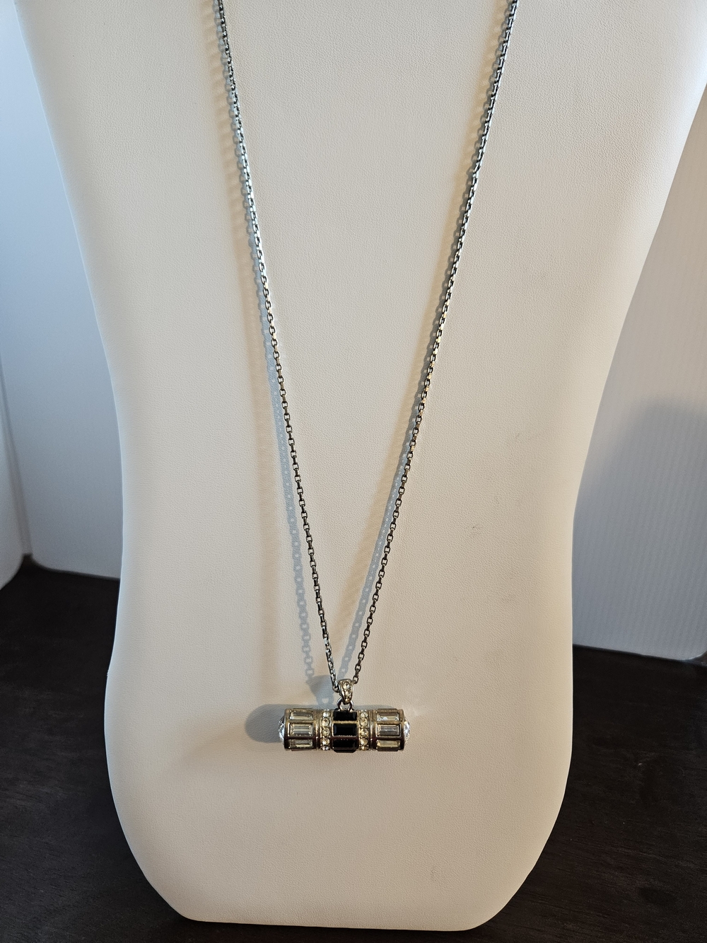 Mark. By Avon Barrel Of Glam Pendant Necklace with Clear Stones